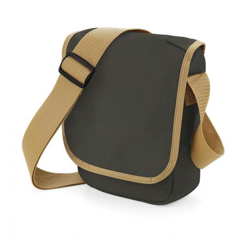 Taška přes rameno Bag Base Mini Reporter Bag - olivová-béžová