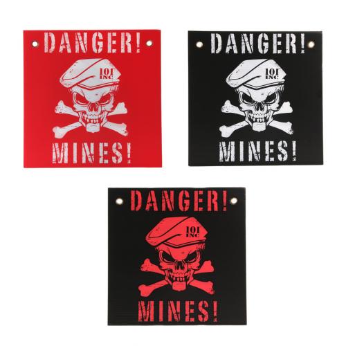 Ceduľa papierová Danger! Mines! - červená-biela