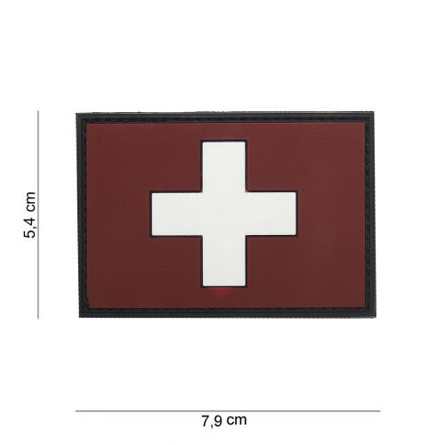 Gumová nášivka 101 Inc vlajka Švajčiarsko - farebná