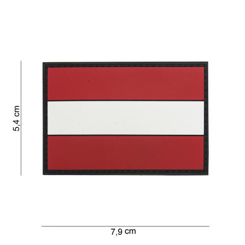 Gumová nášivka 101 Inc vlajka Rakúsko - farebná