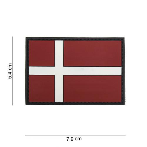 Gumová nášivka 101 Inc vlajka Dánsko - farebná