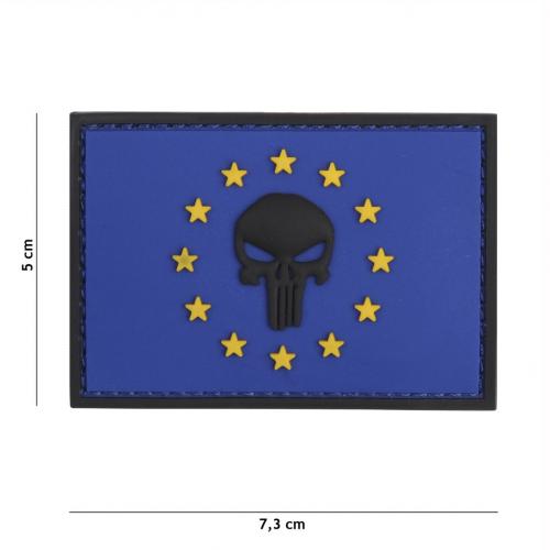 Gumová nášivka 101 Inc vlajka Punisher EU - modrá