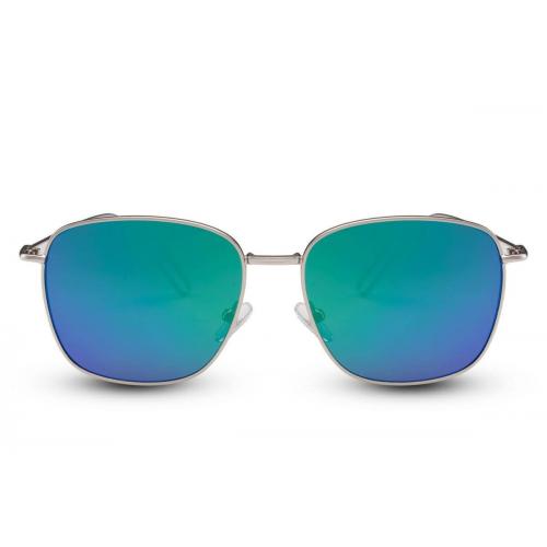 Sluneční brýle Solo Wayfarer Flat - stříbrné-zelené