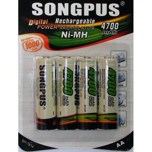 Nabíjecí baterie Songpus 4700 mAh AA 4 ks