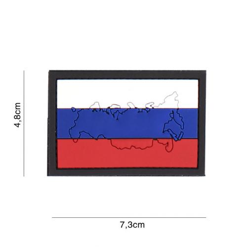 Gumová nášivka 101 Inc vlajka Rusko s obrysom - farebná