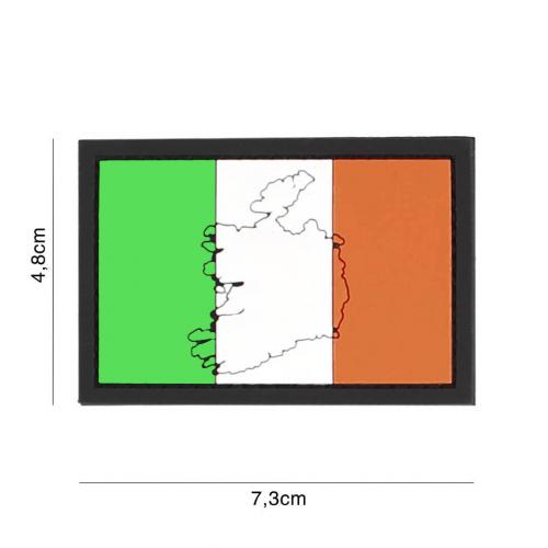Gumová nášivka 101 Inc vlajka Írsko s obrysom - farebná