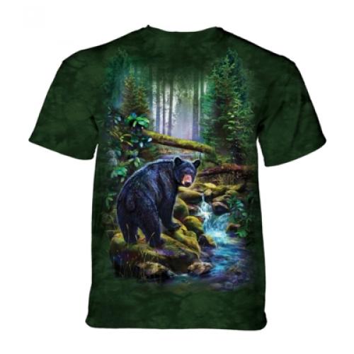 Tričko unisex The Mountain Black Bear Forest - zelené