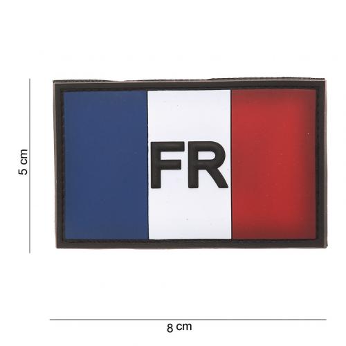 Gumová nášivka 101 Inc vlajka Francie s nápisem velká - barevná