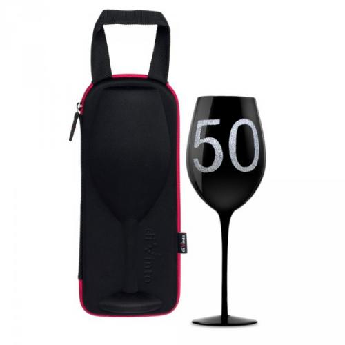 Slavnostní obří sklenice na víno DiVinto 50 - černá