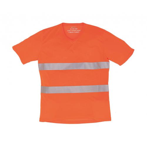 Tričko reflexné Yoko Fluo V - oranžové svietiace
