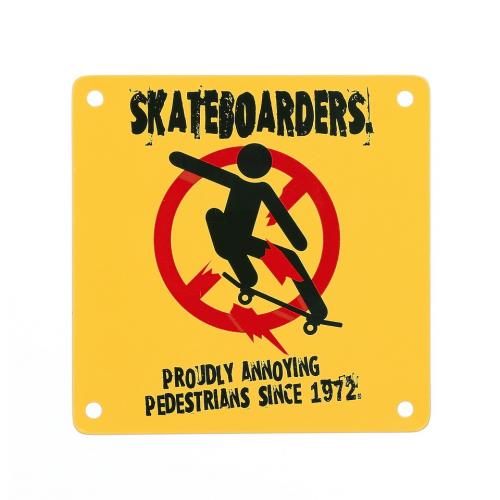 Cedule magnetická Skateboarders - žlutá-černá