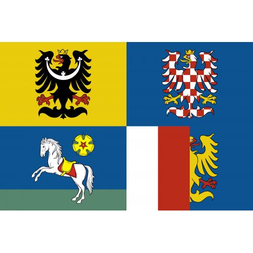 Samolepka vlajka krajská Moravskoslezský kraj (ČR) 10,5x14,8 cm