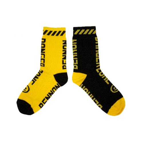 Ponožky Bennon Bennonky Danger Zone - čierne-žlté