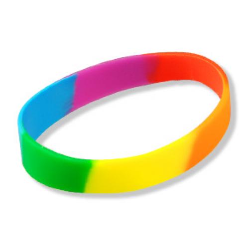 Silikonový náramek Duha LGBT - barevný