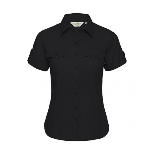 Košile dámská krátký rukáv Rusell Roll Sleeve - černá