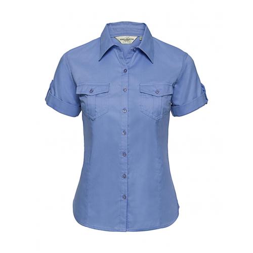 Košile dámská krátký rukáv Rusell Roll Sleeve - modré