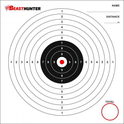 Terč Beast Hunter 14x14cm 100ks - biely-čierny