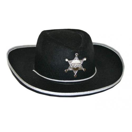 Klobúk detský kovbojský Sheriff - čierny