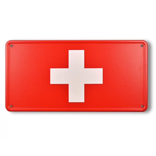 Ceduľa plechová Promex vlajka Švajčiarsko - farebná