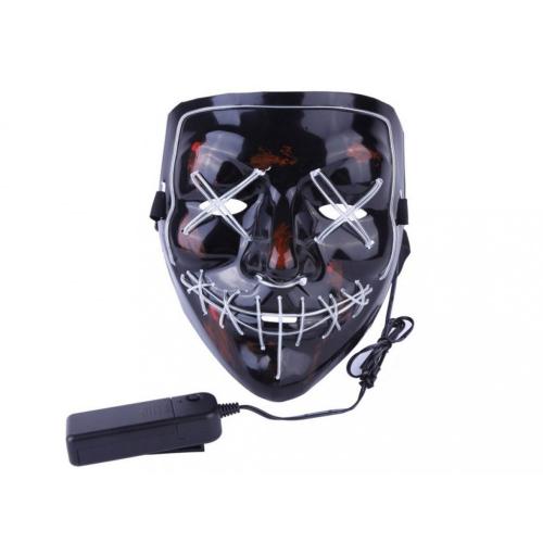 Děsivá LED světelná maska - černá