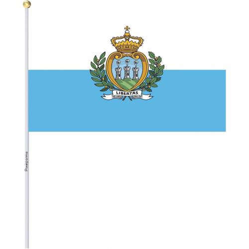 Praporek na tyčce vlajka San Marino 14 x 21 - barevný