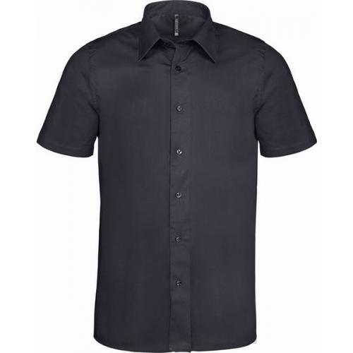 Pánská košile s krátkým rukávem Kariban strečová - tmavě šedá