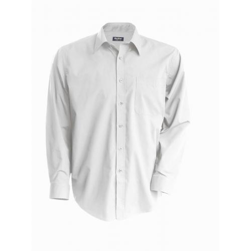 Pánská košile Kariban dlouhý rukáv v nežehlivé úpravě - bílá