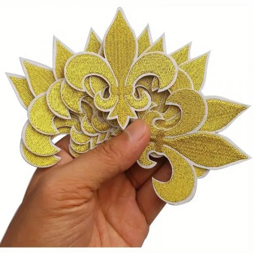 Nášivka nažehlovací Heraldický symbol lilie 7,8 x 6,8 - zlatá