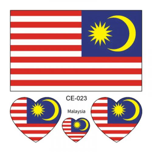 Sada 4 tetování vlajka Malajsie 6x6 cm 1 ks
