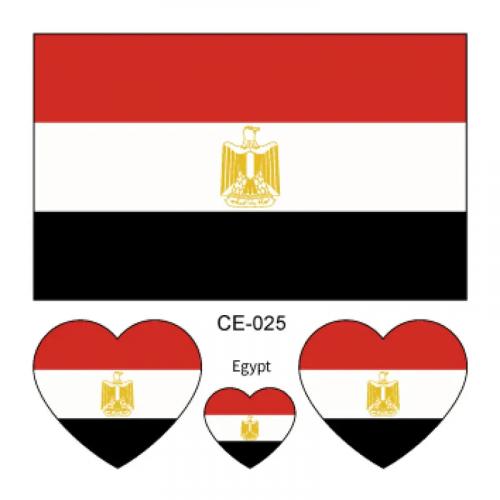 Sada 4 tetování vlajka Egypt 6x6 cm 1 ks