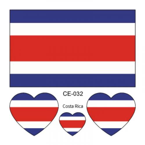Sada 4 tetování vlajka Kostarika 6x6 cm 1 ks