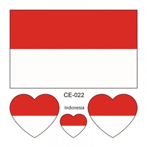Sada 4 tetování vlajka Indonésie 6x6 cm 1 ks