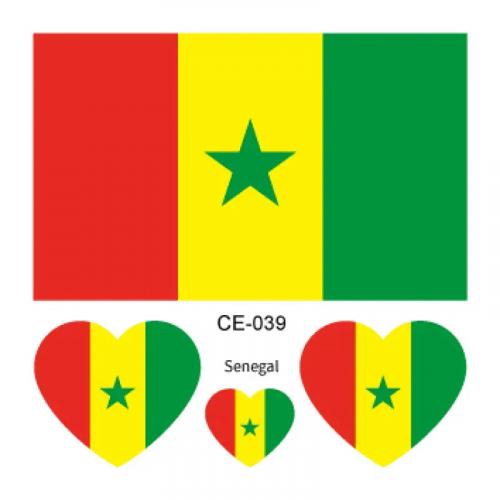 Sada 4 tetovanie vlajka Senegal 6x6 cm 1 ks