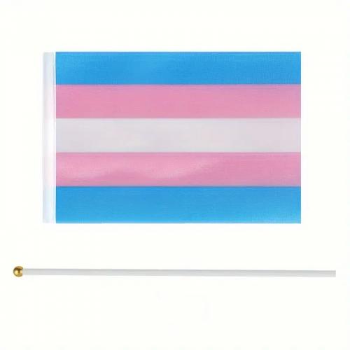 Vlajka LGBT Transgender 14 x 21 cm na tyčke