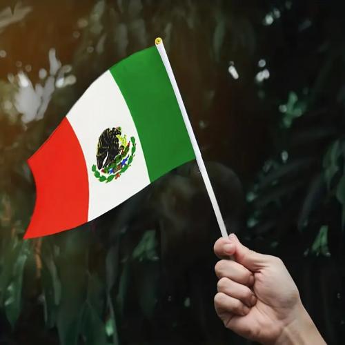 Vlajka Mexiko 14 x 21 cm na plastové tyčce
