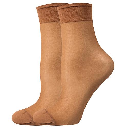 Ponožky dámske silonkové Lady B NYLON socks 20 DEN 2 páry - stredne hnědé