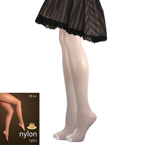 Punčochové kalhoty Lady B NYLON tights 20 DEN - bílé