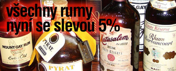 Užijte si slevu 5% na všechny rumy z nabídky!