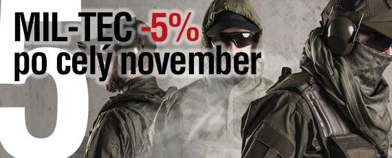 Nakúpte v novembri na ARMIK.SK všetko od značky MIL-TEC so 5% zľavou!