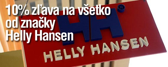 Časovo obmedzená ZĽAVA 10% na všetko od značky Helly Hansen!