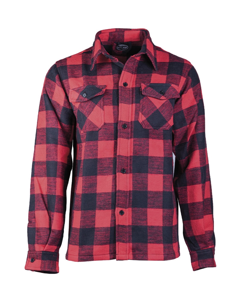 Košile dřevorubecká na knoflíky - červená-černá