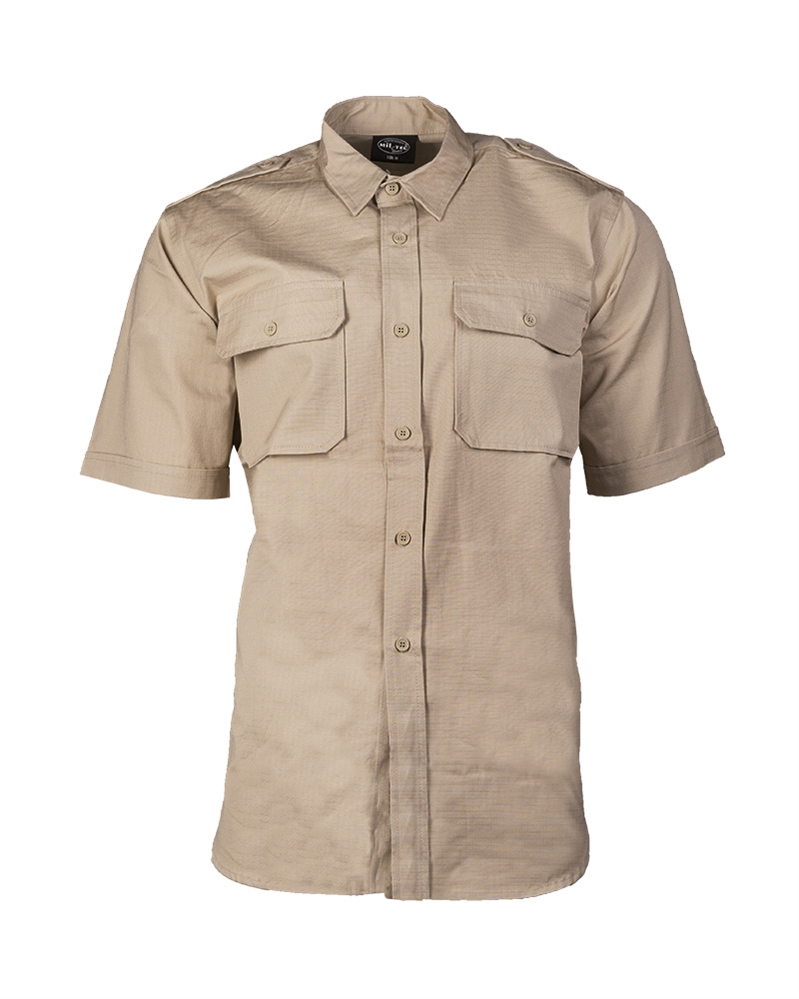 Košile Tropical s krátkým rukávem - khaki, XL