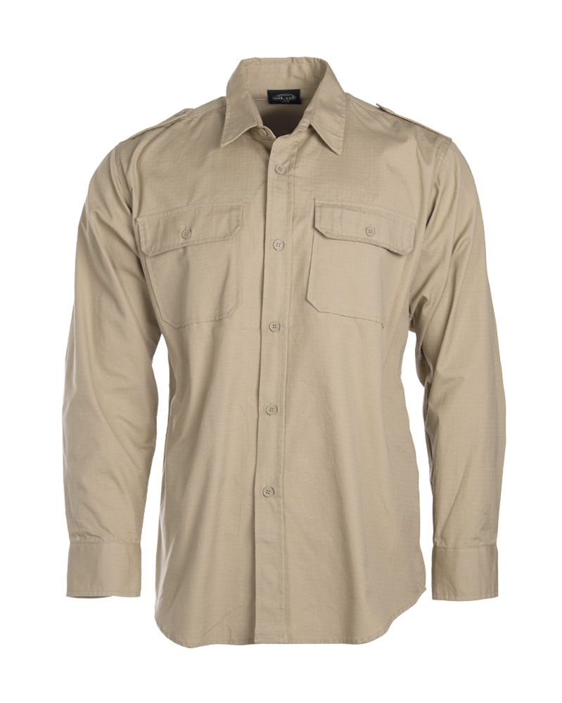 Košile Tropical s dlouhým rukávem - khaki, M