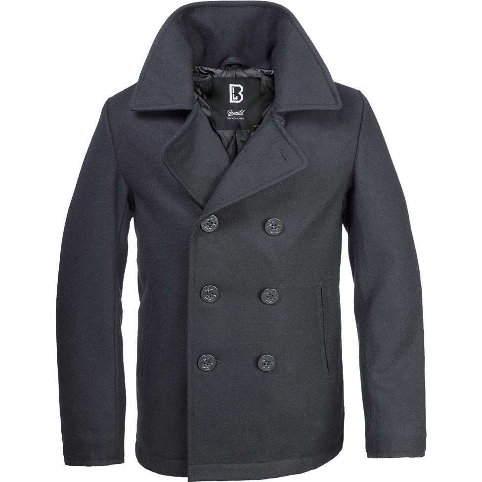 Kabát Brandit Pea Coat - černý, XXL