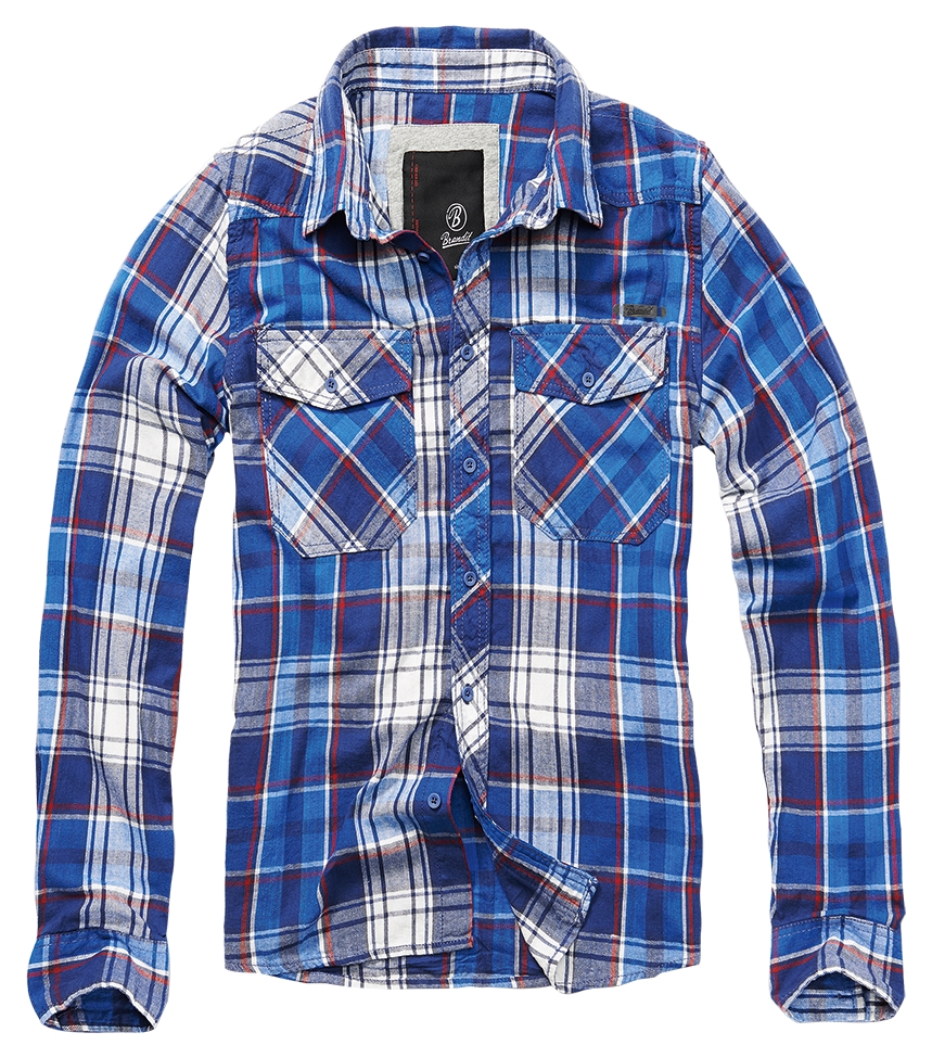 Košile Brandit Check Shirt - modrá, XXL