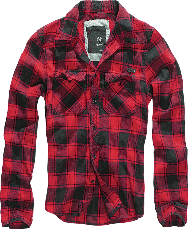 Košile Brandit Check Shirt - červená-černá, XL