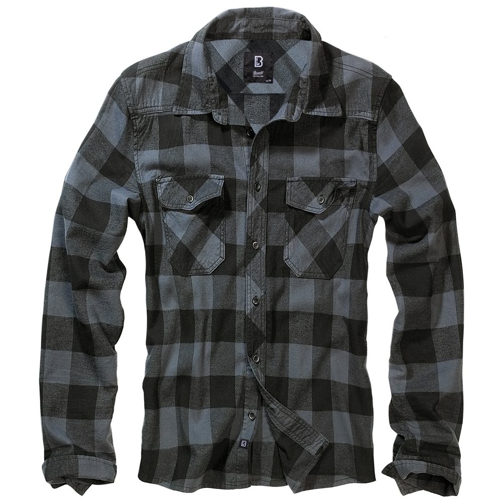 Košile Brandit Check Shirt - černá-šedá, XXL
