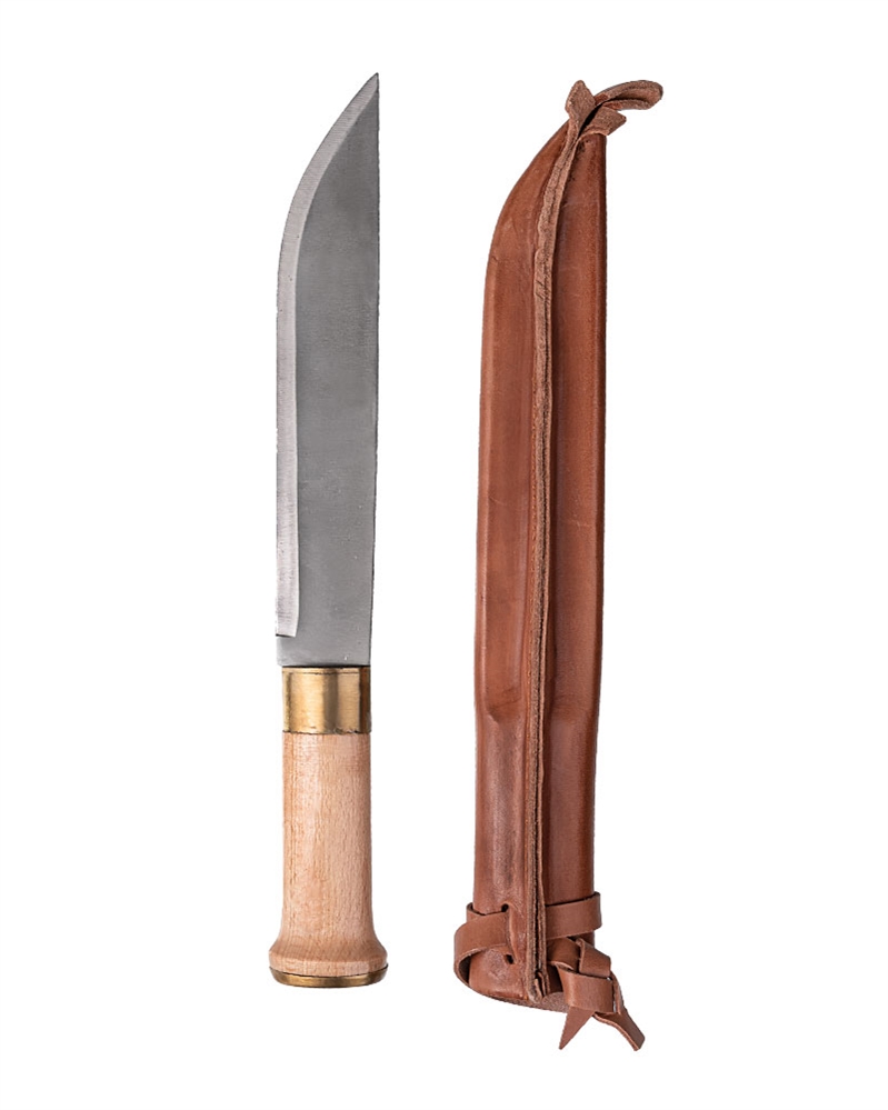 Lovecký nůž finského typu 35 cm - stríbrný-hnědý