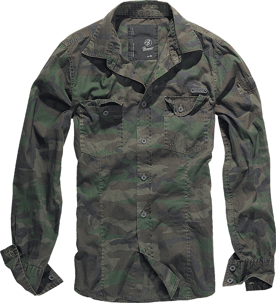 Košile Brandit SlimFit Shirt - woodland, XL