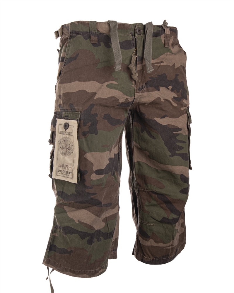 3/4 kalhoty Mil-Tec Air Combat - woodland, XS